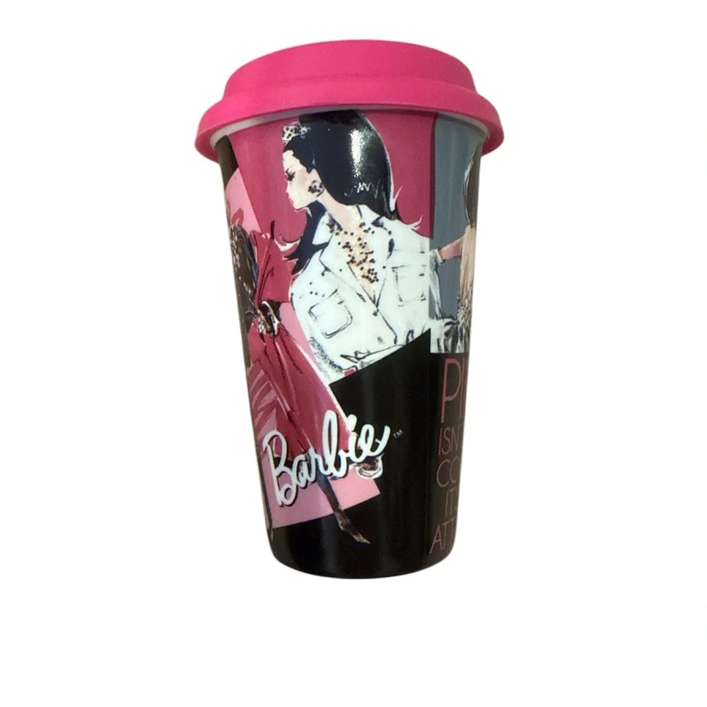 12 oz Barbie Fashion Mug with Pink Lid